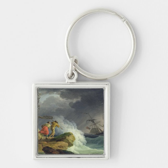 Llavero Escena costera en una tormenta, 1782 (Frente)