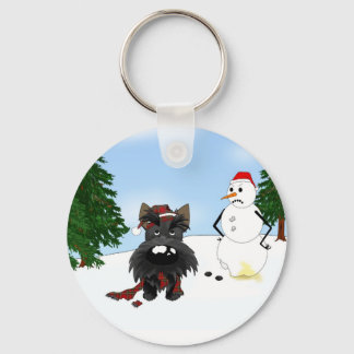 Llavero Escena de invierno de Scottish Terrier