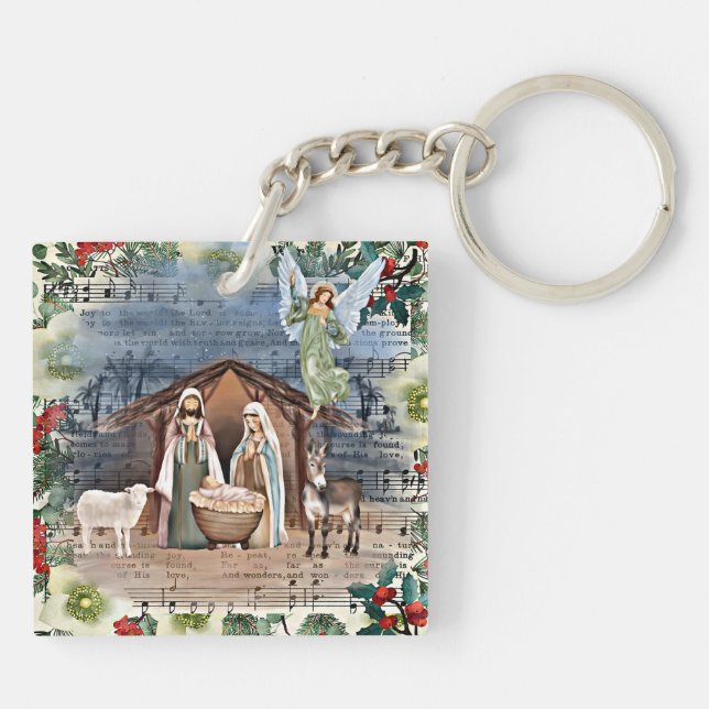 Llavero Escena de la Natividad, alegría para el mundo, (Atrás)