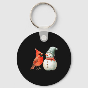 Llavero Escena de Navidad de invierno con muñeco de nieve 