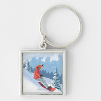 Llavero Escena de Snowboard - Washington