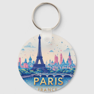 Llavero Escena de viaje de lujo en París Francia 🗼