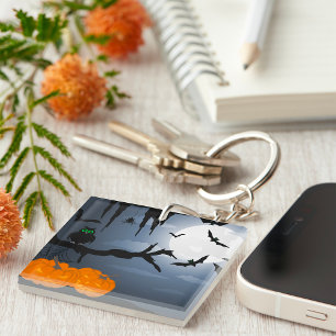 Llavero Escena nocturna de Halloween de fantasía