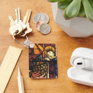 Llavero Escena vintage de la Natividad de Navidad en vidri