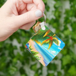 Llavero Escenario Tropical Beach Palm Tree