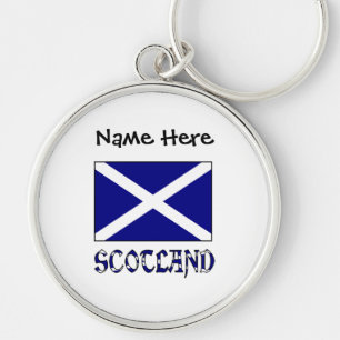Llavero Escocia Bandera Escocesa Personalización Negra