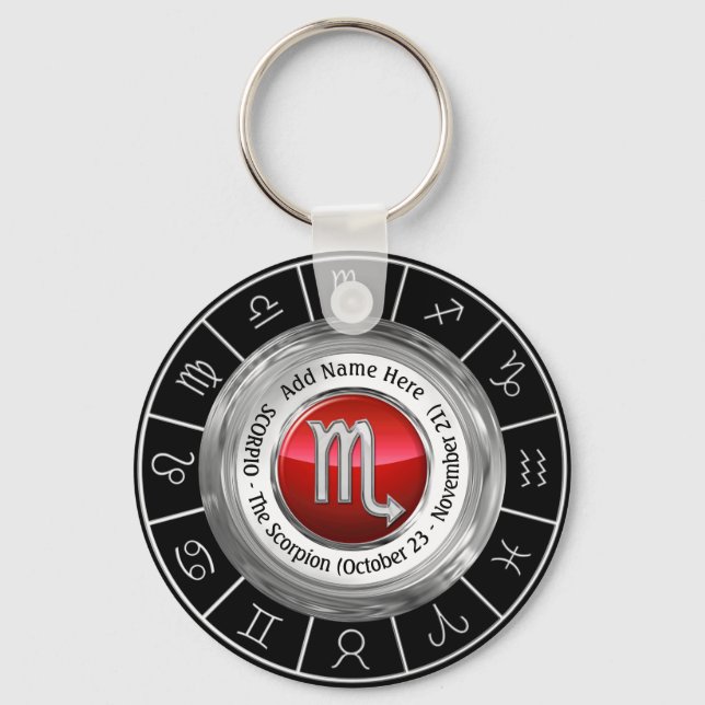 Llavero Escorpio - El Rótulo Escorpión Zodiaco (Anverso)