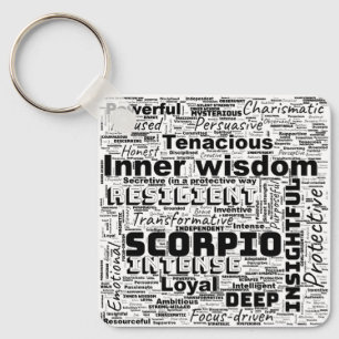 Llavero Escorpio Inspiración en la nube de palabras zodiac