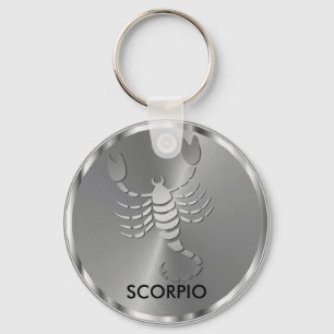 Llavero Escorpio plateado ♏ Escorpión - Rótulo zodiaco
