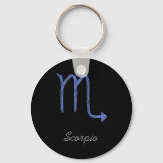 Llavero Escorpio. Rótulo Astrológico Zodiaco. Azul.