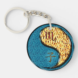 Llavero Escorpio y rata de fuego