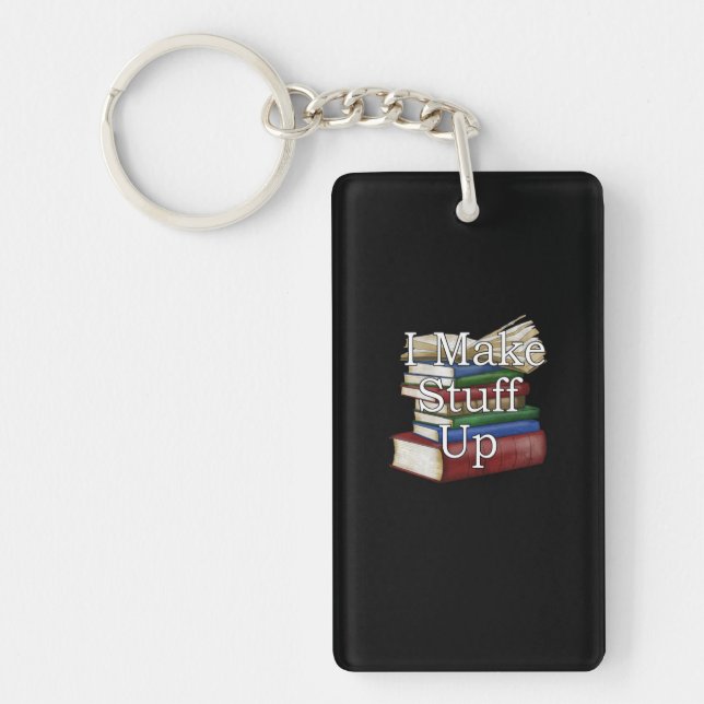 Llavero Escritor gracioso que escribe libros (Frente)