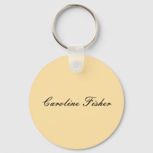 Llavero Escritura a mano clásica simple simple beige