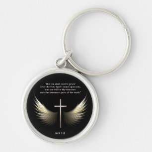 Llavero Escritura cristiana del personalizado de la cruz y