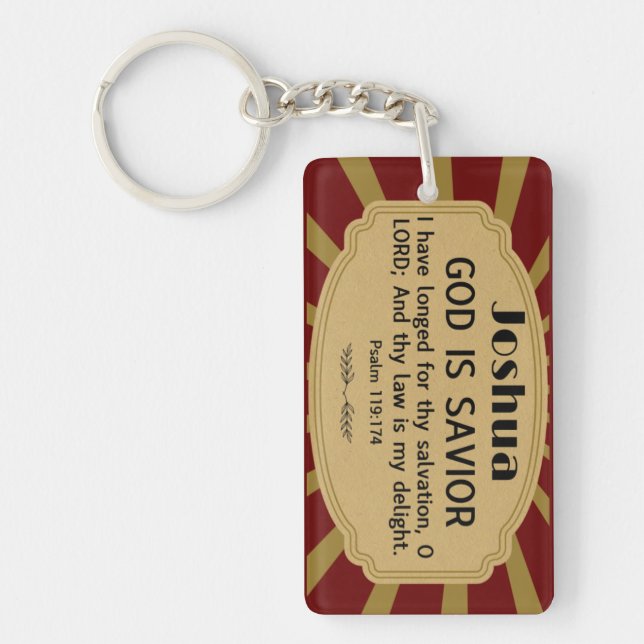 Llavero Escritura de nombre cristiano significa Josué (Frente)