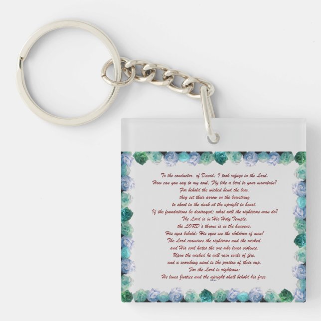 Llavero Escritura, Salmo 11, Verso de la Biblia, (Frente)