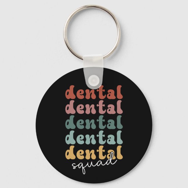 Llavero Escuadrón dental retro | Equipo dental | Personal  (Anverso)