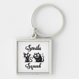 Llavero Escuadrón sonriente con diseño de gatos divertidos