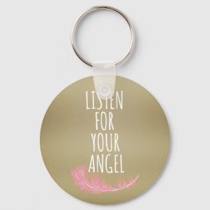 Llavero Escuche inspirador a su ángel Cita