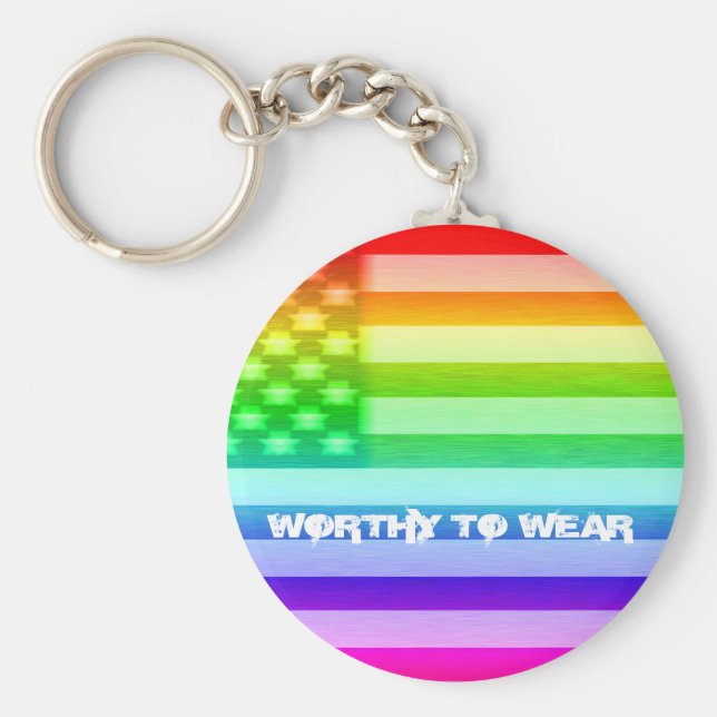 Llavero Escudo arcoiris de la bandera de los EE.UU. - Vale (Frente)