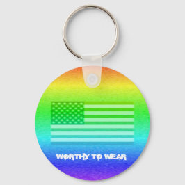 Llavero Escudo arcoiris de la bandera de los EE.UU. - Vale