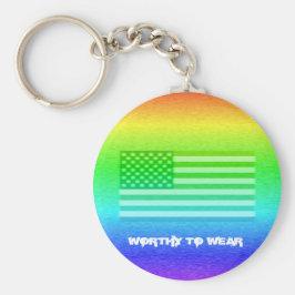 Llavero Escudo arcoiris de la bandera de los EE.UU. - Vale