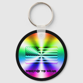 Llavero Escudo arcoiris de la bandera de los EE.UU. - Vale
