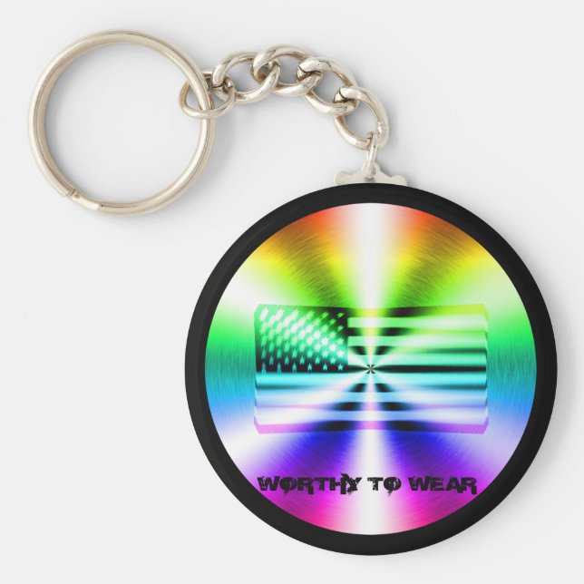 Llavero Escudo arcoiris de la bandera de los EE.UU. - Vale (Frente)