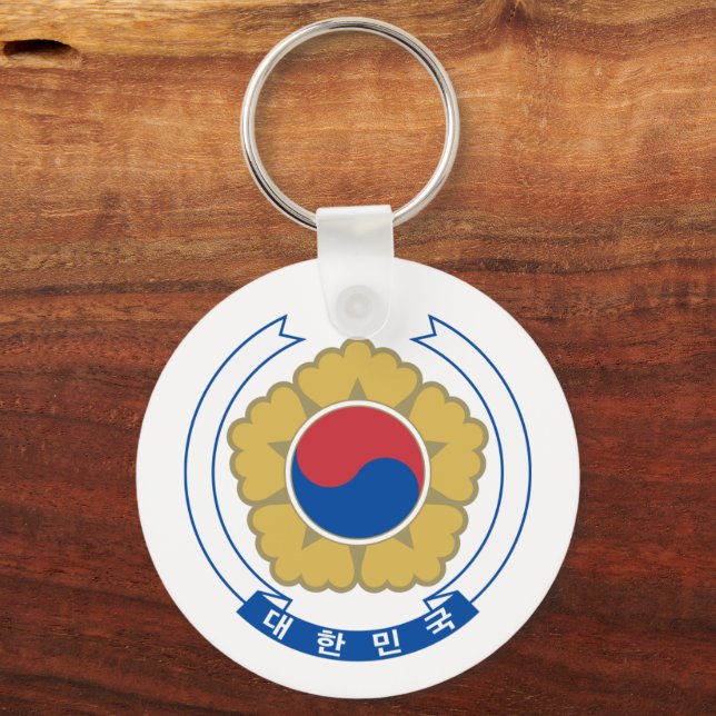 Llavero Escudo de armas, bandera/moda de Corea del Sur (Anverso)