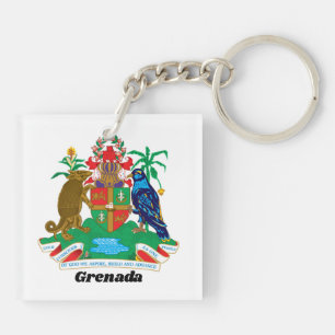 Llavero Escudo de Armas Colorido Caribeño Isla de Granada