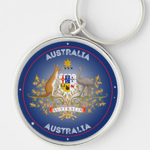 Llavero Escudo de armas de Australia en forma circular