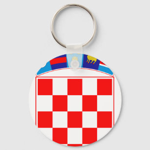 Llavero Escudo de armas de Croacia, emblema croata,