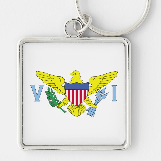 Llavero Escudo de armas de las Islas Vírgenes (Frente)