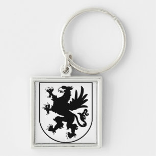 Llavero Escudo de Armas de Pomerania Negro y Blanco Herald