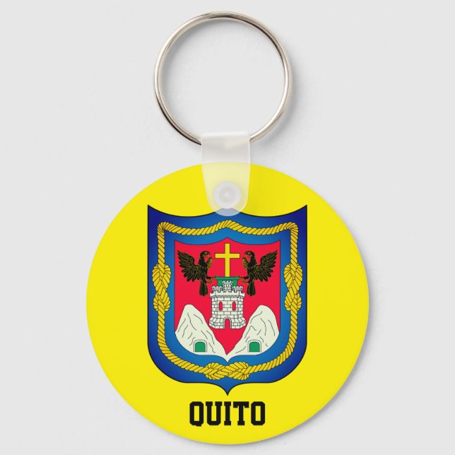 Llavero Escudo de armas de Quito, Ecuador (Anverso)