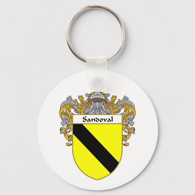 Llavero Escudo de armas de Sandoval (Mantled) (Anverso)