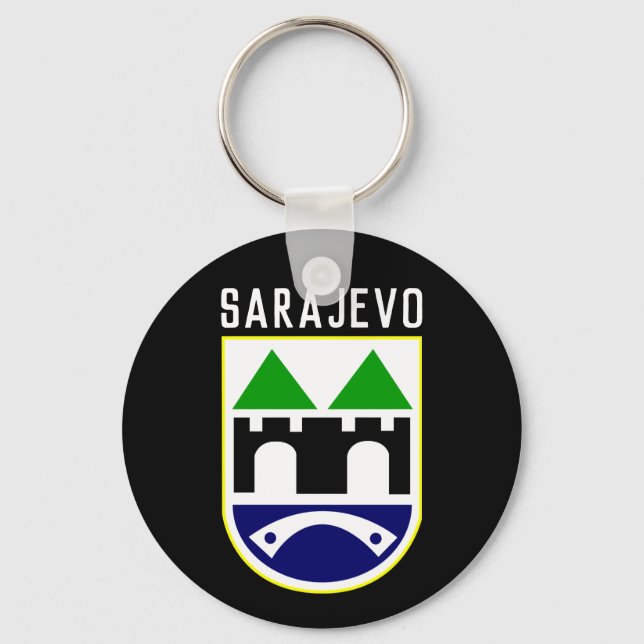 Llavero Escudo de armas de Sarajevo, Bosnia y Herzegovina (Anverso)