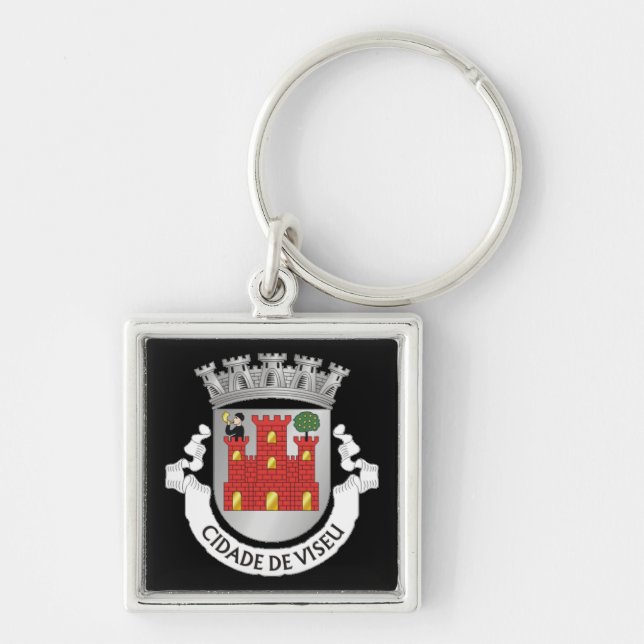Llavero Escudo de armas de Viseu, estica redonda clásica P (Frente)