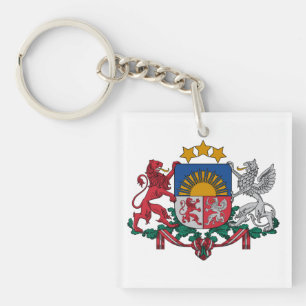 Llavero escudo de armas símbolo emblema bandera de Letonia