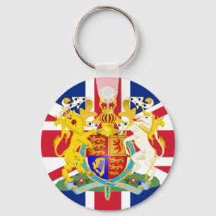 Llavero Escudo de armas y bandera del Reino Unido