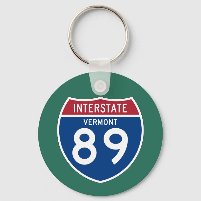 Llavero Escudo de autopista interestatal Vermont VT I-89 - (Anverso)