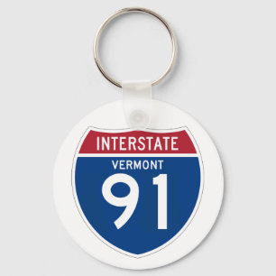 Llavero Escudo de autopista interestatal Vermont VT I-91 -