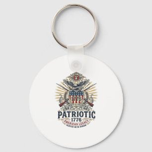 Llavero Escudo de batalla patriótico 1776 Símbolo inspirad