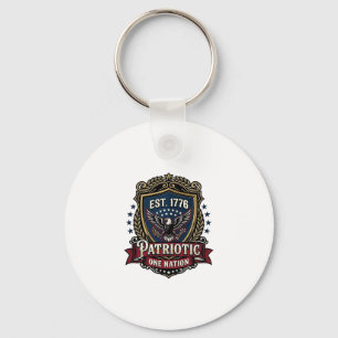 Llavero Escudo de batalla patriótico 1776 Símbolo inspirad