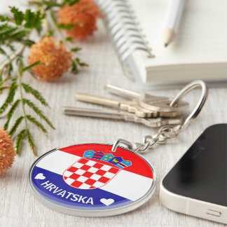 Llavero Escudo de Croacia | Hrvatski grb con texto