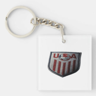 Llavero Escudo de EE. UU. con Balón de Fútbol