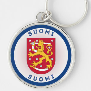 Llavero Escudo de Finlandia en Forma de Círculo