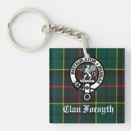 Llavero Escudo de la Cresta del Clan Forsyth y Tartán