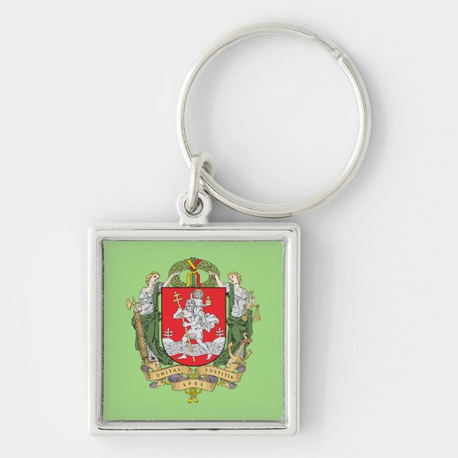Llavero Escudo de Vilnius, Keychain de Lituania (Frente)