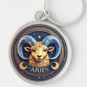 Llavero Escudo Dorado de Aries del Zodiaco